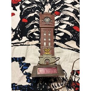 Vintage Michelob Beer Clock Tower Display Lighted  missing hands untested